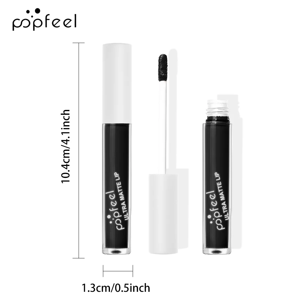 POPFEEL Hallowmas Lip Makeup Kit Black Lip Stick Black Lip Gloss Matte Lip Stick Long Lasting 3