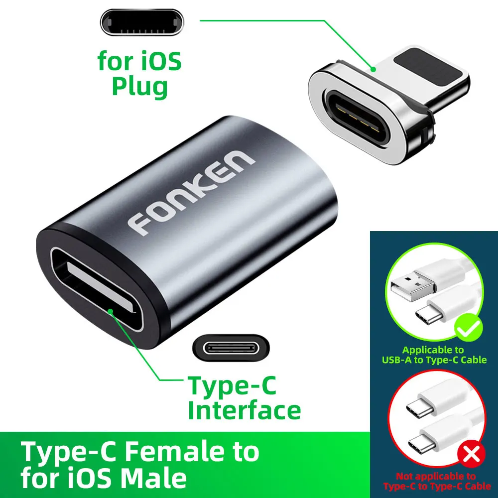 hdmi iphone adapter FONKEN USB Cable Magnetic Adapter Micro USB Type C Magnetic Charger Connector For iPhone Samsung Usbc 3 in 1 Charging Converter mobile charger cable Cables