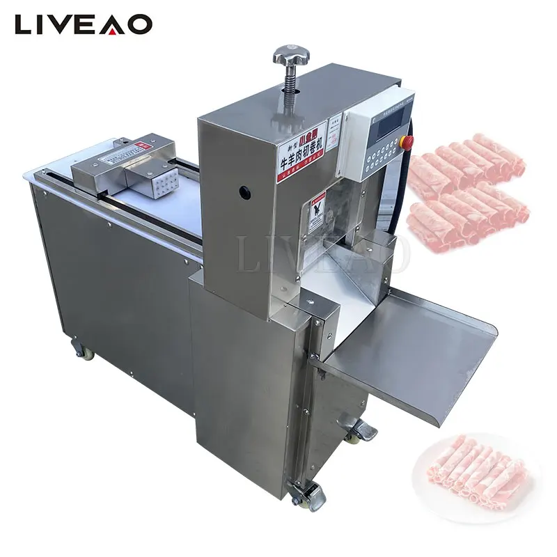 

Automatic Meat Lamb Slicer Electric Beef Meatloaf Frozen Meat Cutting Machine Pork Belly Mutton Rolls Machine