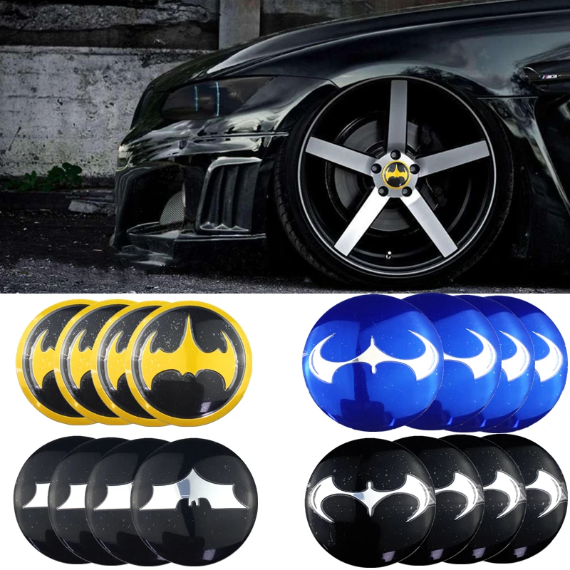 4 Pz 56Mm 60Mm Bat Logo Car Wheel Center Hub Caps Cerchi Copertura Antipolvere Emblema Adesivo Badge Accessori Per Lo Styling