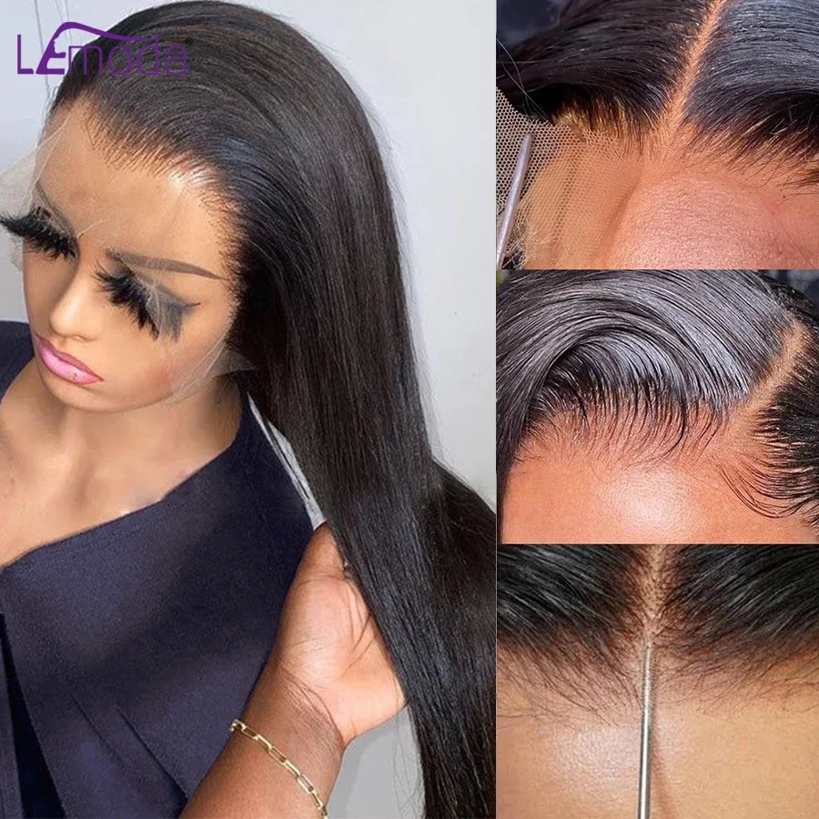 

SKINLIKE Real HD Lace Wig 13x6 HD Lace Frontal Wig Straight Hair Pre plucked 250 Density 13x4 Lace Wig Virgin Human Hair Lemoda