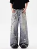 2024 Ropa Y2K Streetwear 3D Graphic Print Baggy Jeans Pants For Men 90S Vintage Clothes Straight Gothic Punk Old Denim Trousers 1