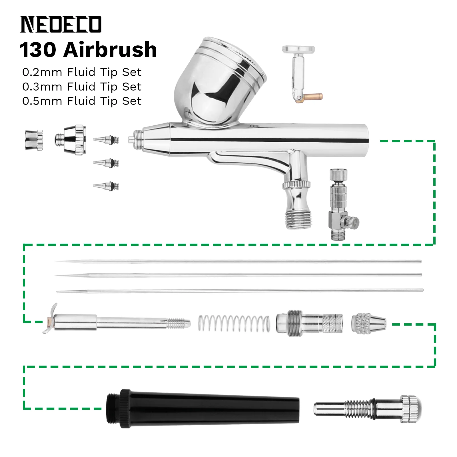 NEOECO 130 ߷ ǵ  ׼  귯, 0.2 0.3 0.5mm  ϵ ŰƮ,      Ʈ,  