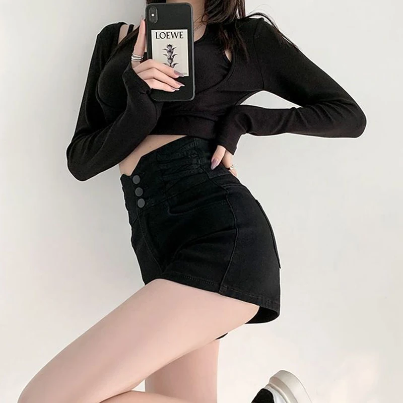 Summer New Loose Casual High Waist Wide Leg Denim Shorts Female Streetwear Trend Fashion All-match Short Jeans Women's Clothing