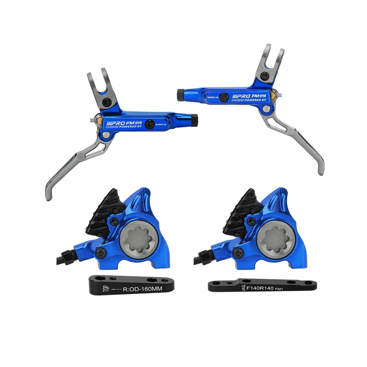 

Flat-Handle Road Bike Oil Brake Road Bike Flat-Mounted Oil Disc Split Oil Brake Is Suitable for 140/160Mm,Blue