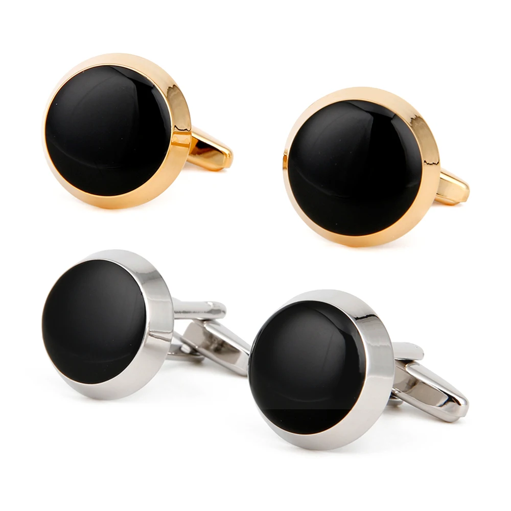 

Cufflinks Men TOMYE XK21S066 Classic Black Round Buttons Golden Silver Color Formal French Dress Shirts Cuff Links Wedding Gifts