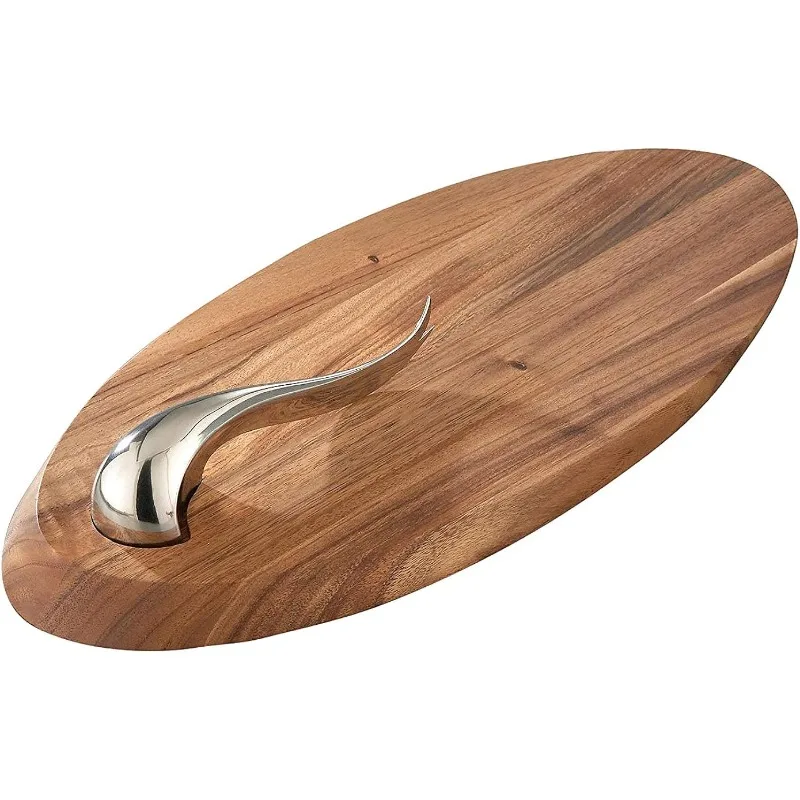 

Cheese Board with Knife | Made of Acacia Wood and Stainless Steel | Large Serving Set | Charcuterie