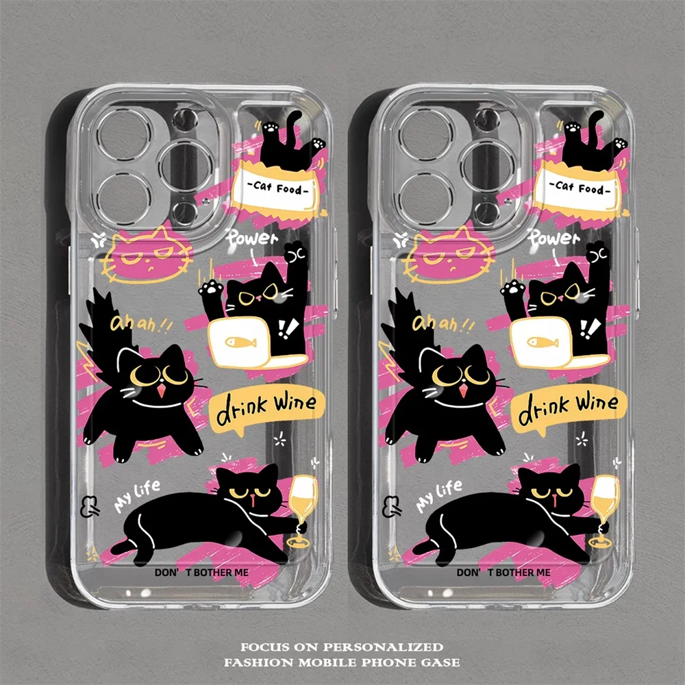 Transparent Soft Cover with Cute Cat Design - Fun Phone Case