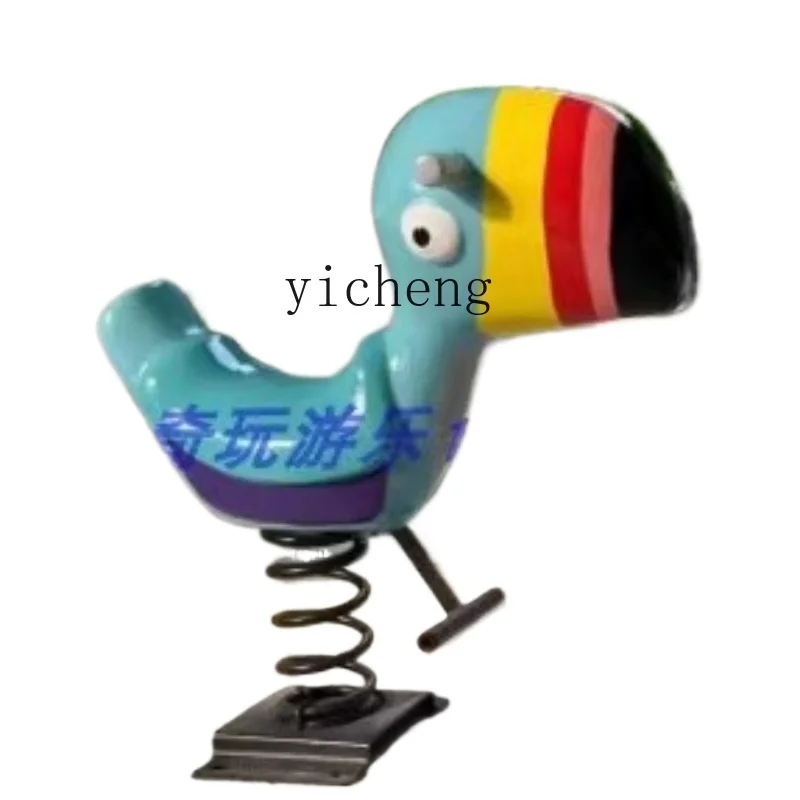 XL Children's FRP Single Spring the Hokey Pokey Kindergarten Community Scenic Spot Amusement Park Rocking Horse