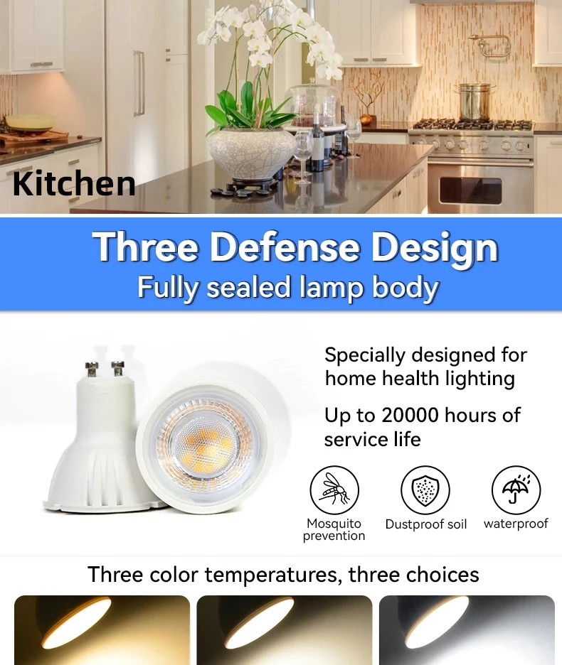 Description Picture 6 of itemTrack Light Spotlight GU10 Replaceable Bulb Led Ceiling Lighting 110-265V Track Lamp Rail Lighting for Living Room Shop Kitchen