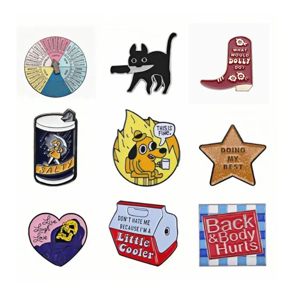 Vibrant Enamel Cartoon Pin Brooch - Fun Accessory for Bags, Jeans, and Hoodies