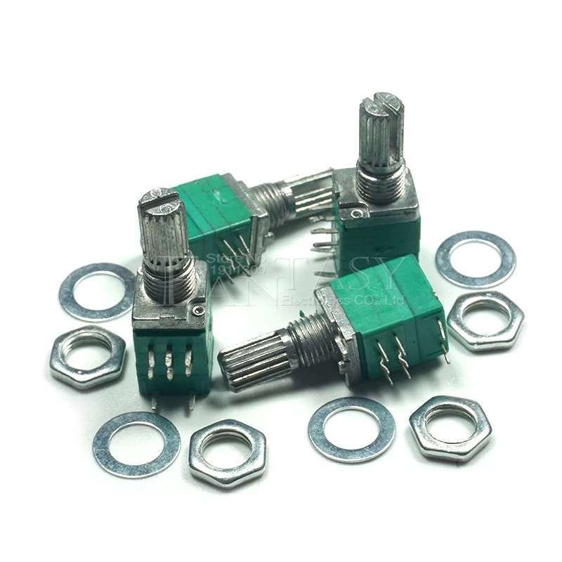 RV097NS 50K 10K 100K 20K 500K 1M potentiometer B50K B10K B100K B20K B500K B1M 8pin shaft 15mm power amplifier 5pcs adjustable resistor