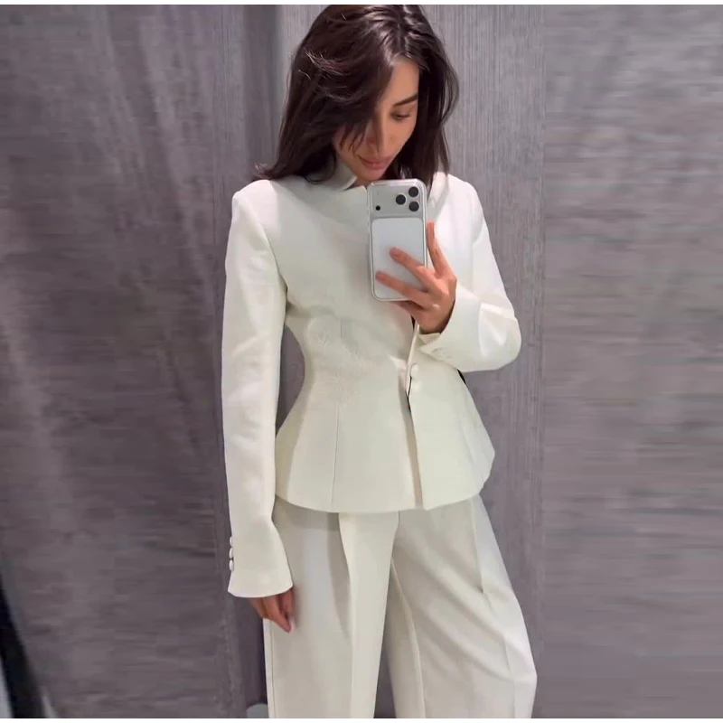 Solid Color Lace Patchwork Stand Collar Blazer Long Sleeve Single Breasted 2026 Spring Women Jacket Trendy Chic Lady Suit Coats 69 S2ac4cb402cd54bd9b12d2ee0b5ecabbck