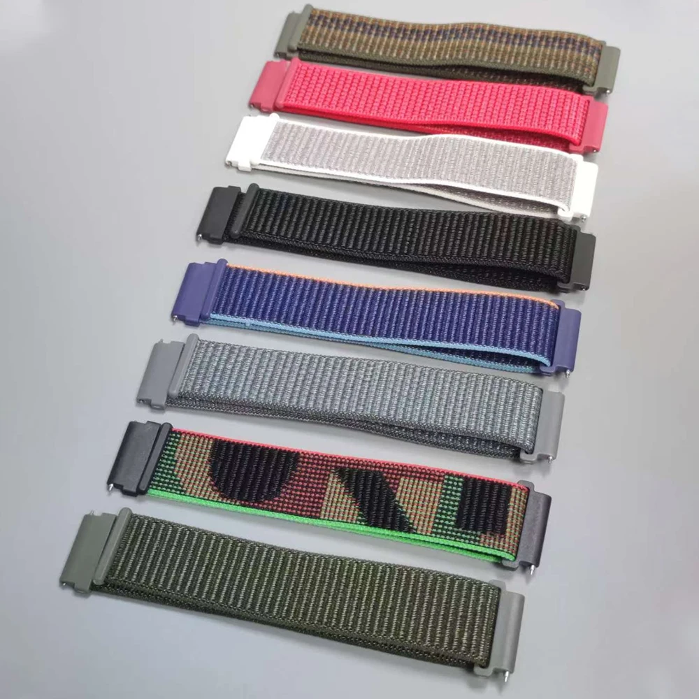 Durable 20mm Nylon Loop Smartwatch Wristband Strap
