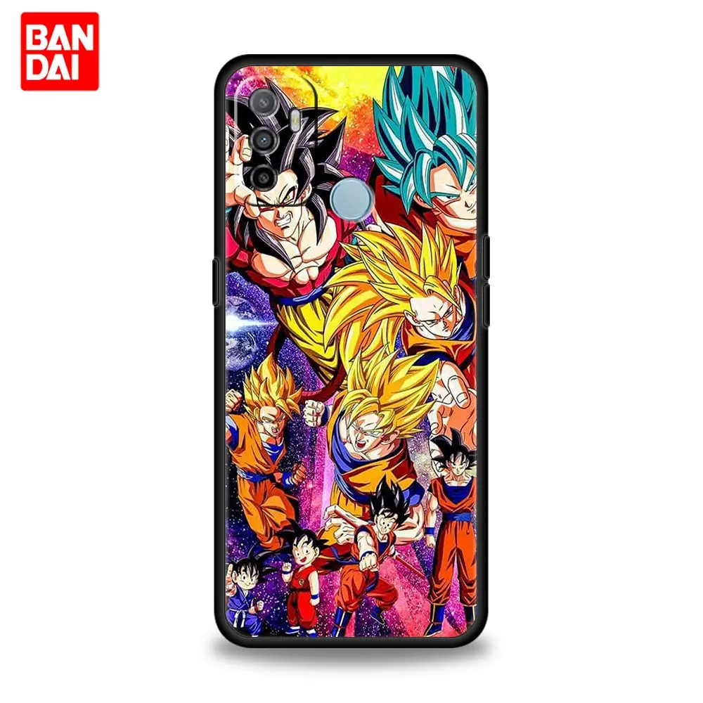 oppo flip cover Dragon Ball Z Anime Goku Super Drawings Case for Oppo A53 A52 A3s A5s A9 A15 A31 A54 A74 A93 A94 F19 Pro 4G 2020 Silicone Black oppo mobile cover Cases For OPPO