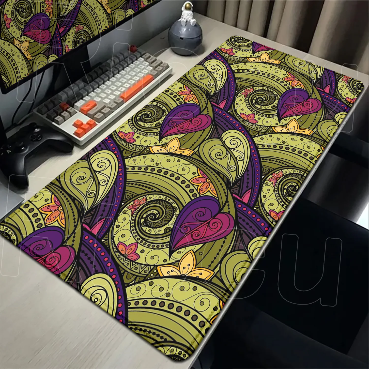 XXL paisley computer desk mat full coverage