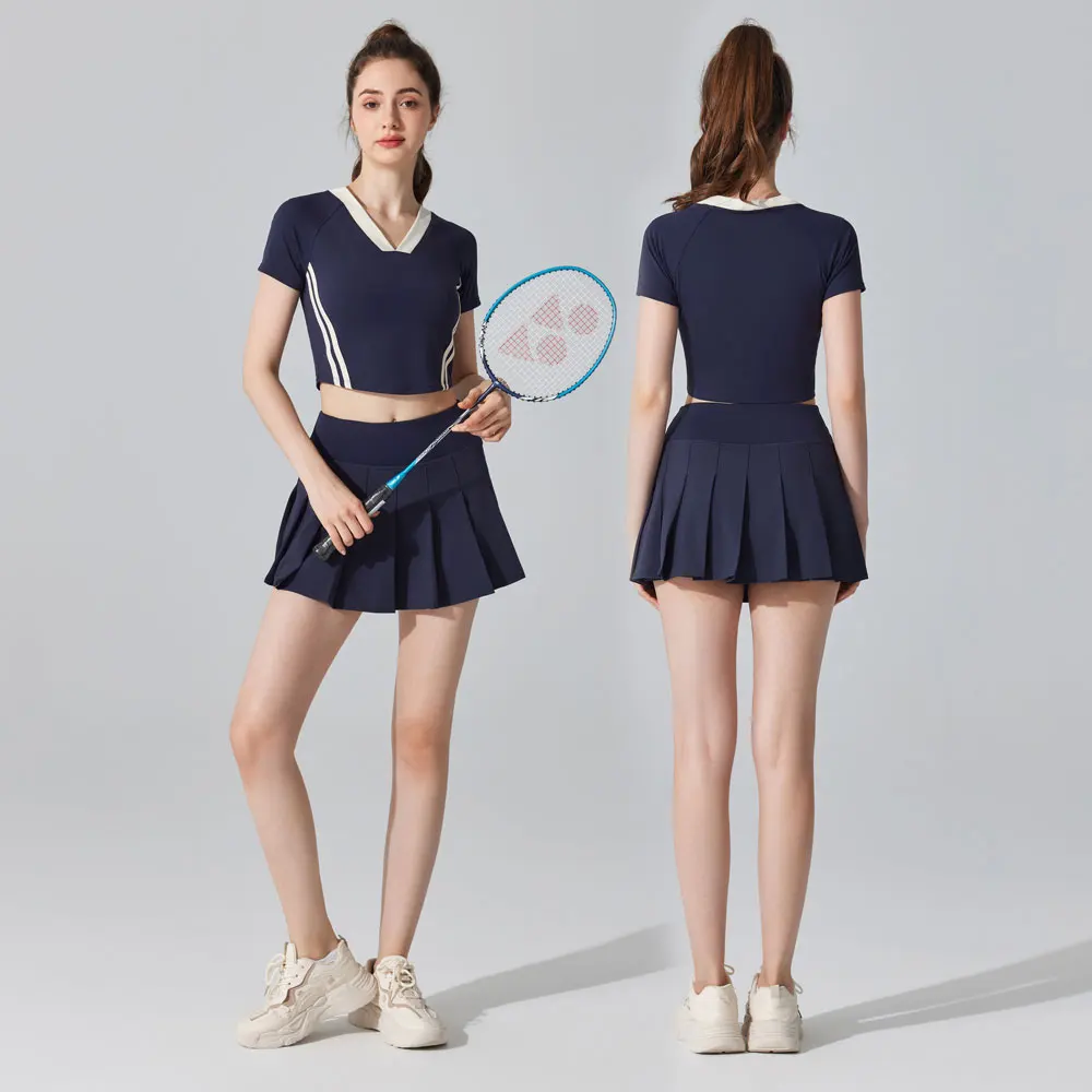 Nude Feeling Yoga Suit 2PCS Sportswear Women's Tracksuit Outdoor Fast Drying Tennis Suit Gym Workout Push Up Running Fitness Set