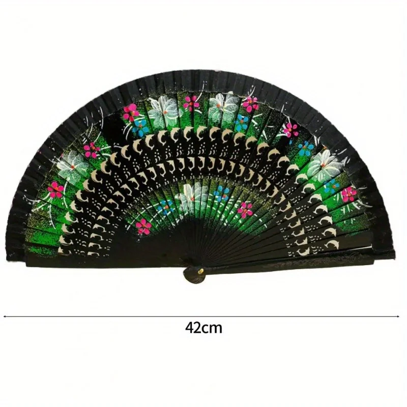 Elegant Wood Handcrafted Spanish Folding Fan - Decorative Dance and Gift Accessory