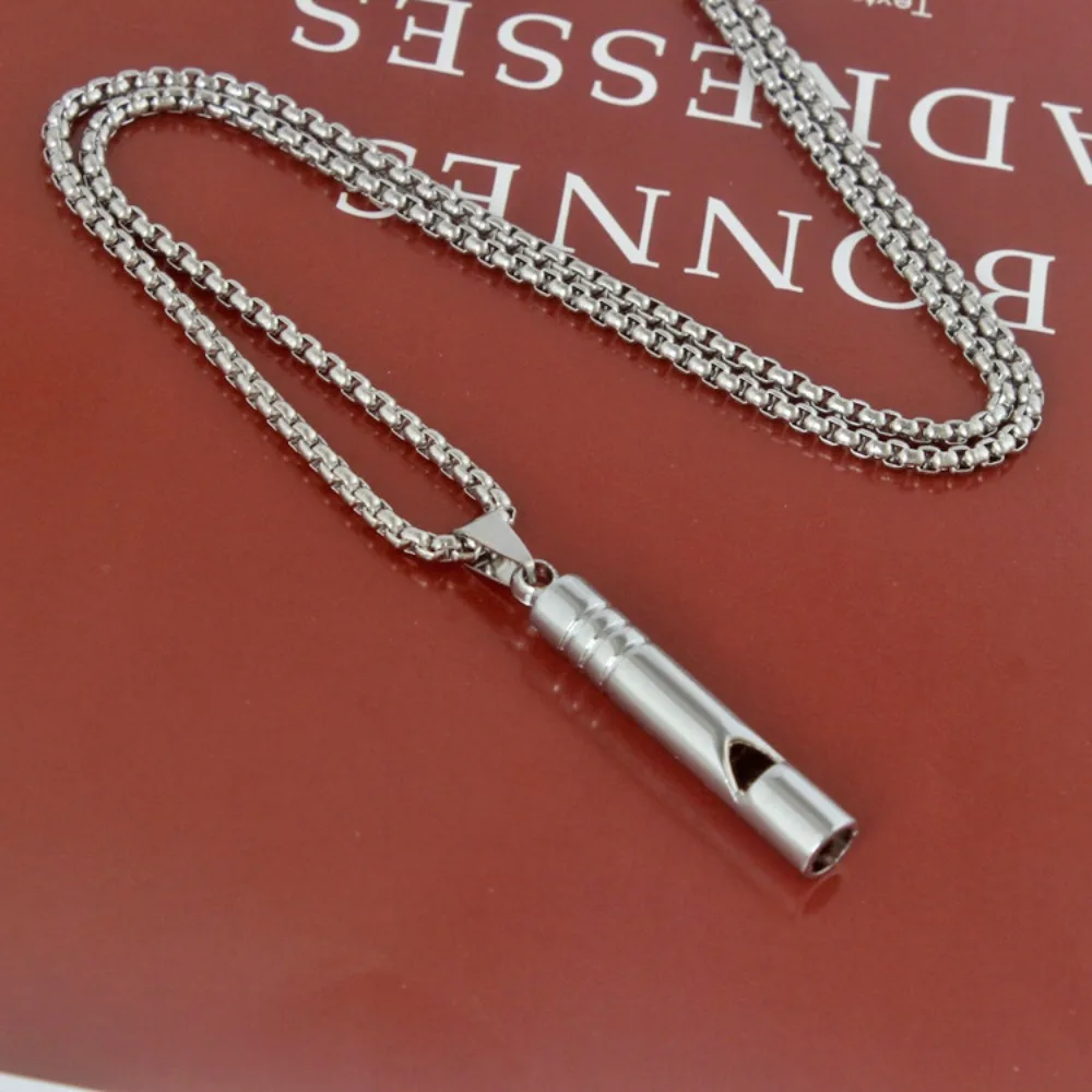 Stress Relief Pendant Stainless Steel Anxiety Breathe Necklaces for Women Men Self-care jewelry