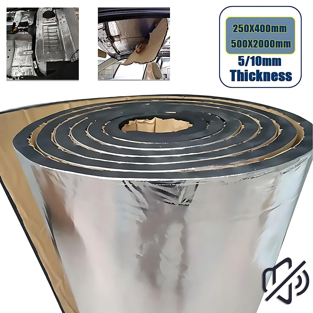 Car Sound Mat Proofing Deadener Heat Noise Insulation 2000*500/250*400mm 5/10mm Closed Cell Foam Accessories