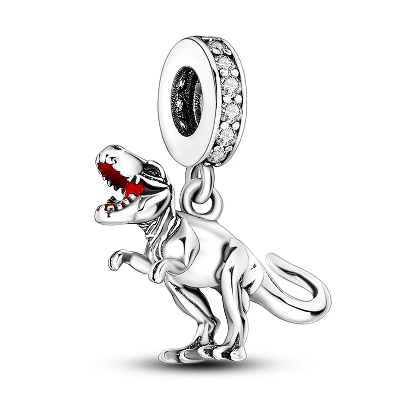 

100% 925 Sterling Silver Tyrannosaurus Rex Dangle Charm fit Original Pandora Bracelet & Necklace Jewelry Makings