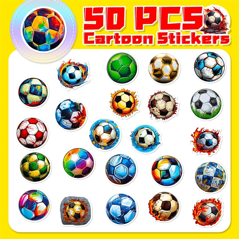 Vibrant Football-Themed PVC Stickers for Creative Decoration and School Stationery