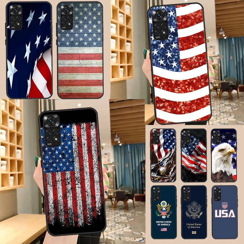 Чехол с американским флагом США для Xiaomi Redmi Note 11 Pro 7 8 9 10 8T 9S 10S 11S 10C 9C 9A чехол |