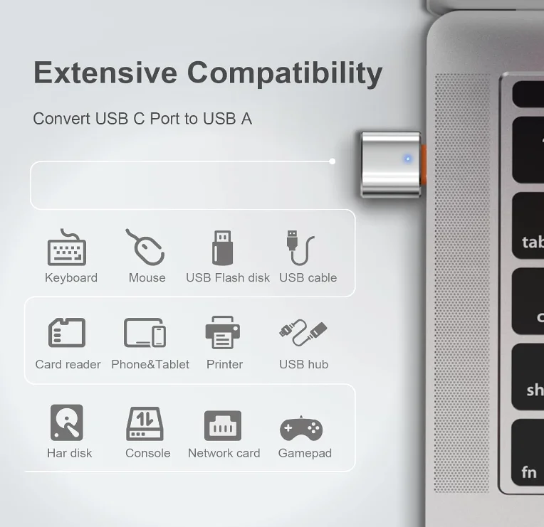 3팩 업그레이드된 USB C-USB 어댑터, 고속 데이터 전송, iPhone 16 15, Mac용 USB C Male-USB 3.0 Female OTG 어댑터,