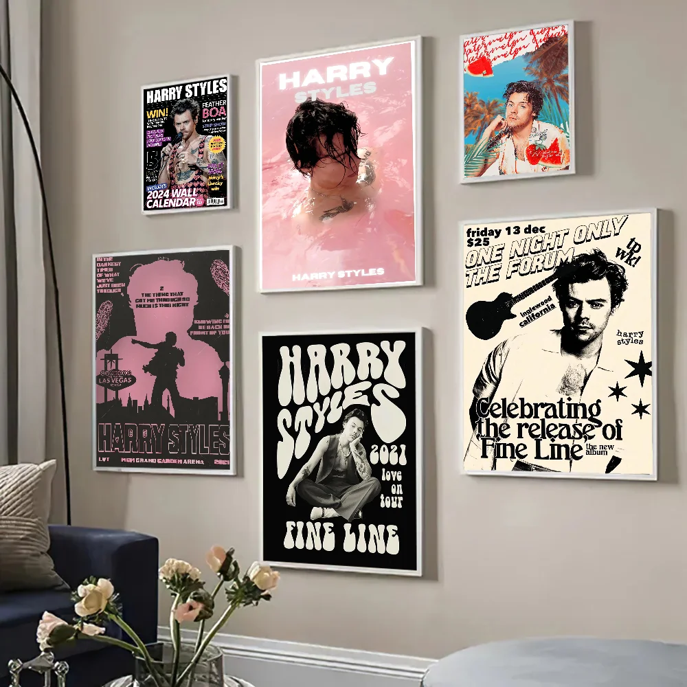 가수 H-Harrys S-스타일 영화 스티커 포스터, 빈티지 방 홈 바 카페 장식 방 벽 장식