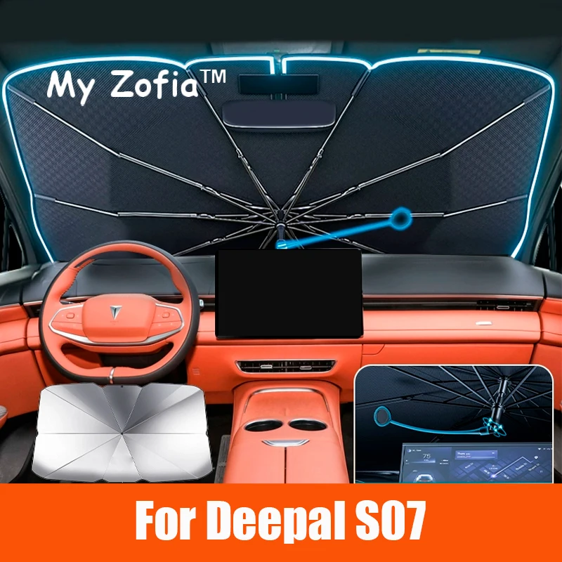 Car Windshield Sunshade Foldable Umbrella amry Front Heat Insulation Accessories for Changan Deepal S07