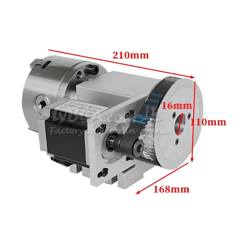 K5M-6-80A CNC 로터리 A-축(척 포함) 80mm 3/4 죠 인덱싱 헤드(CNC 라우터 밀링머신용) 57mm Nema23 모터 6:1