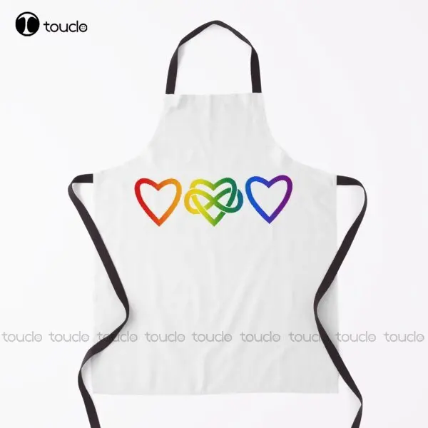 

Rainbow Polyamory Infinity Hearts (White - Horizontal) Apron Chefs Apron For Women Men Unisex Adult Household Cleaning Apron New