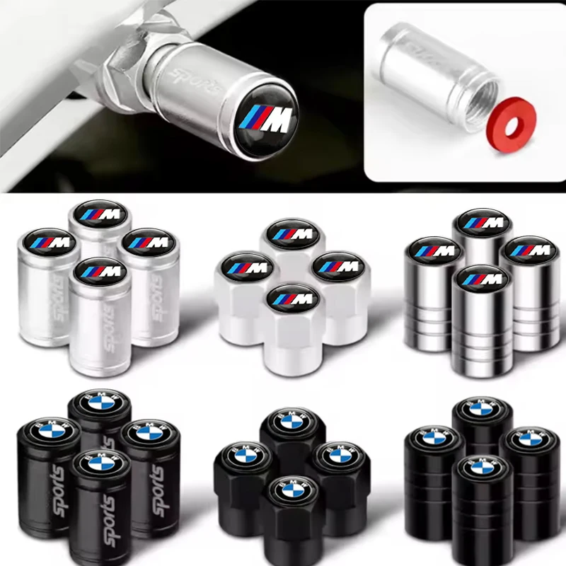 4 pièces de capuchons de valve de pneu pour voiture, accessoires de style pour BMW M Sports E36 E39 E46 E60 E90 E90 F10 F30 G20 G21 G30 G11 F15 X5