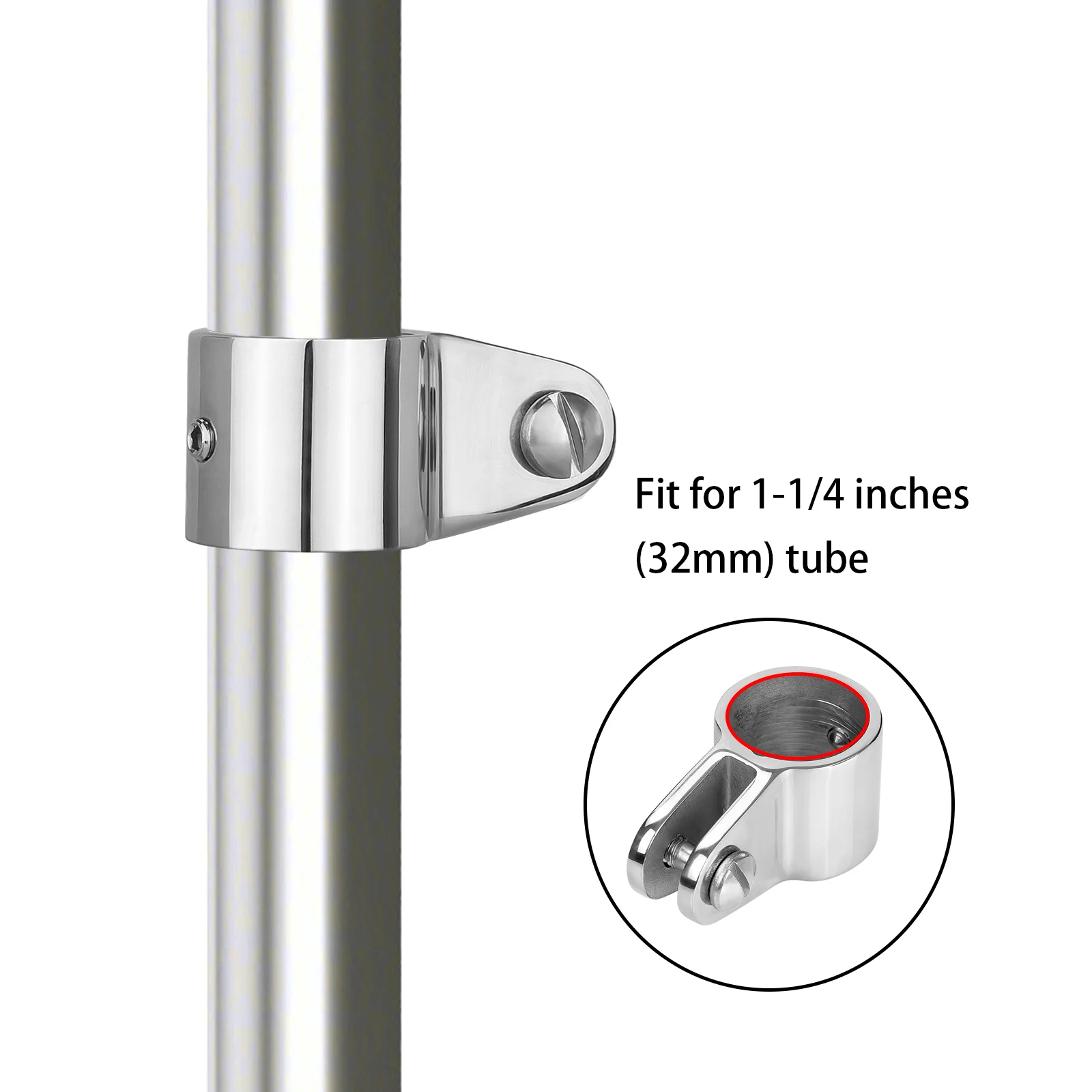 Marine Grade Bimini Top Jaw Slide 316 Stainless Steel Fit for 1-1/4"(32 mm）OD Round Tube, Heavy Duty Boat Hardware