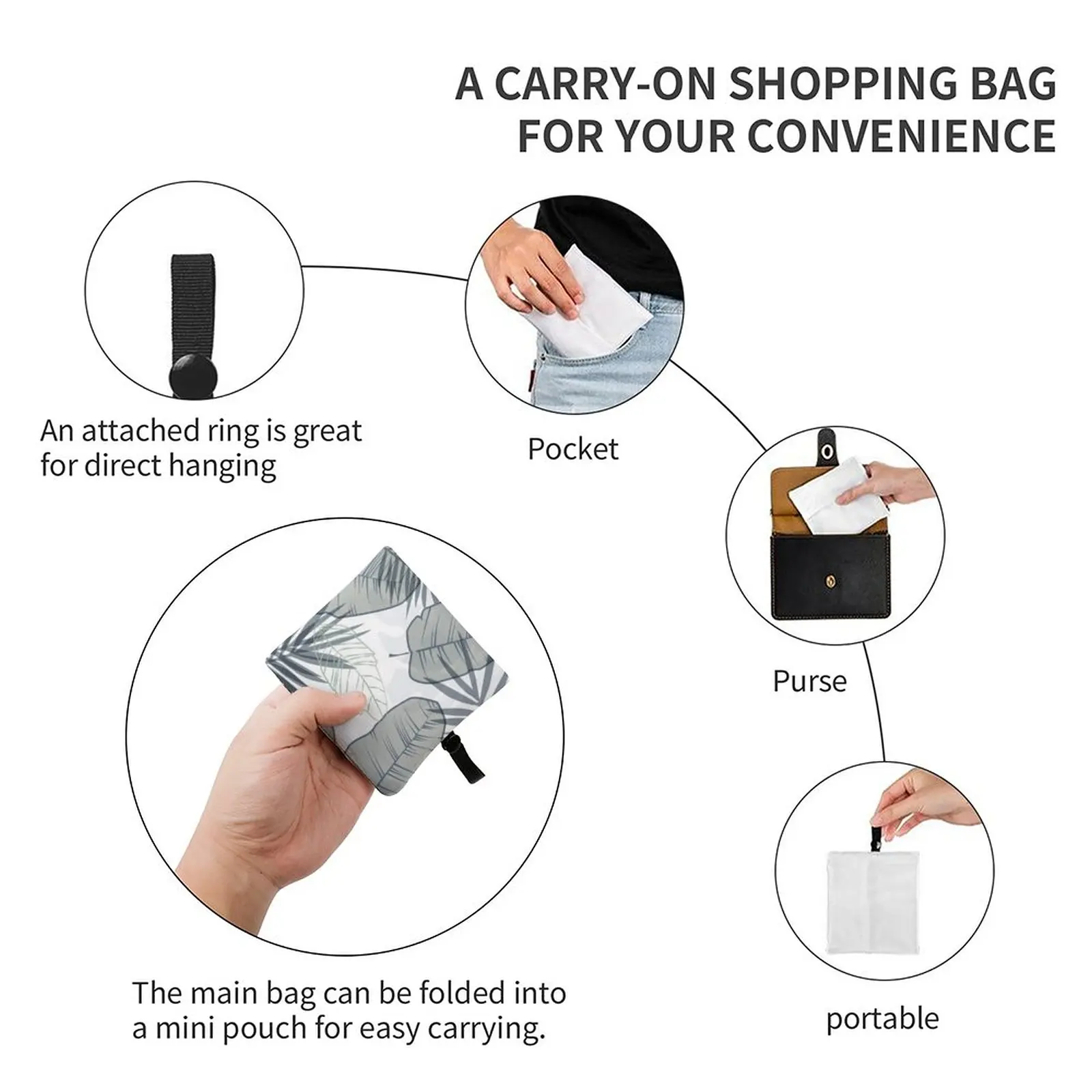 Customizable Printed Lightweight Foldable Shopping Bag Fashionable Women Large Capacity Washable Handbag Diy Travel Grocery Bag