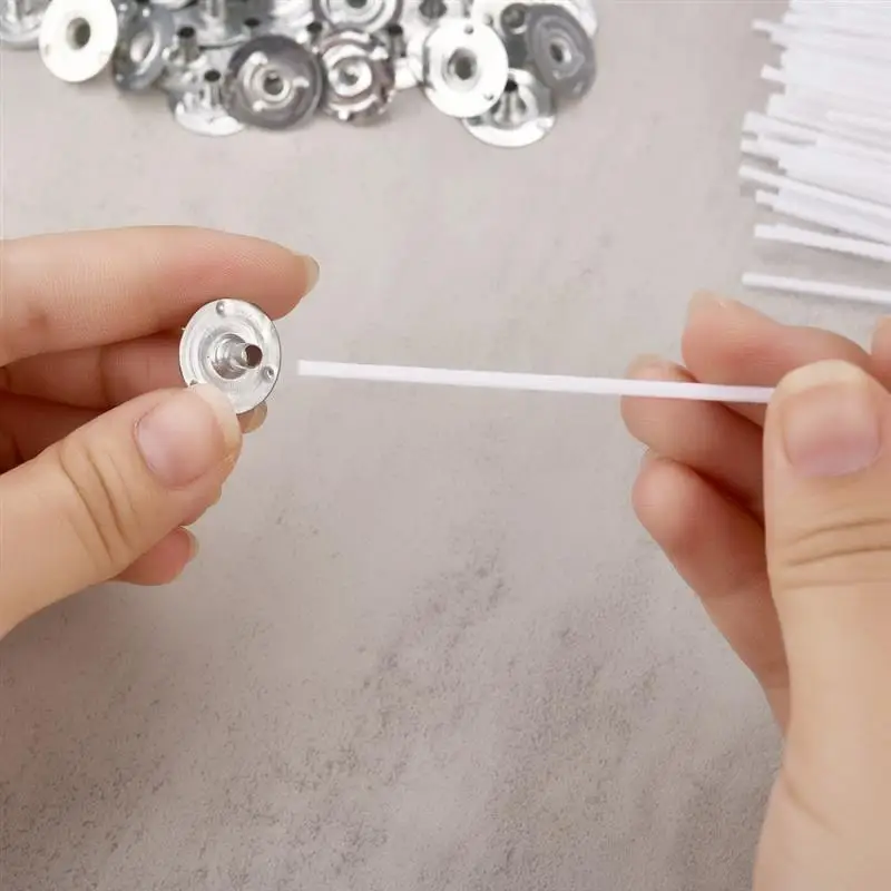 Description Picture 6 of item50/100pcs Waxed Cotton Candle Wicks Set Smokeless Wax Core DIY Soy Wax Core Woven Kerosene Lamp Candles Making Supplies