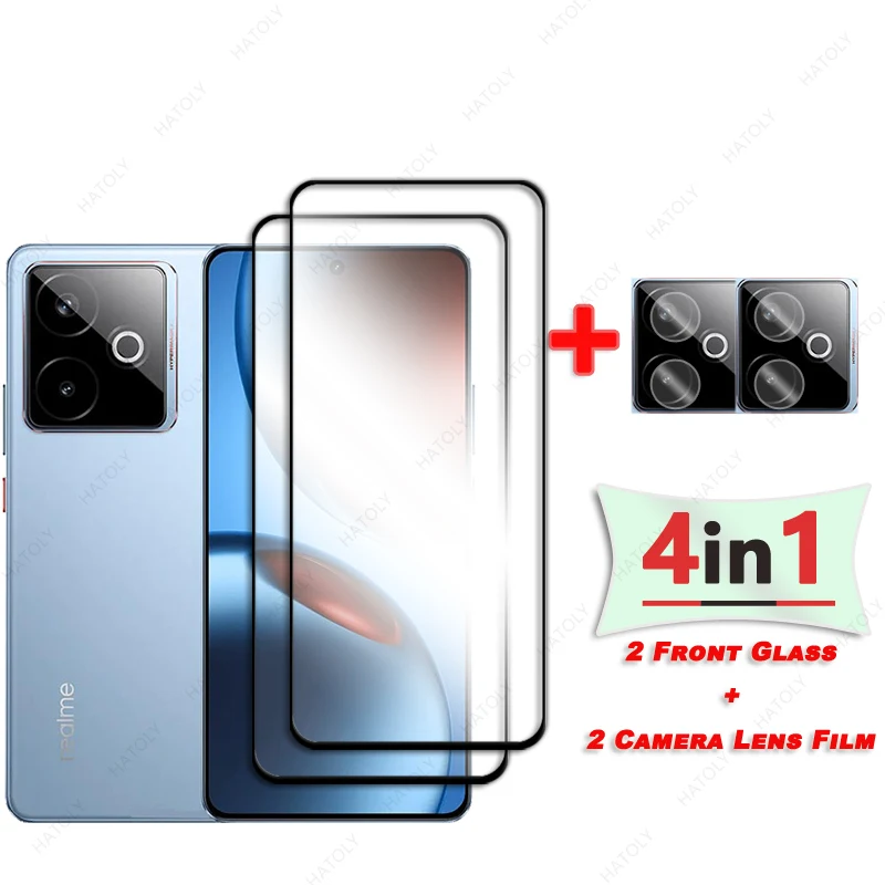 For Realme GT7 China Glass Screen Protector For Realme GT7 China Tempered Glass Black Edge Protective Film Camera Lens Protector