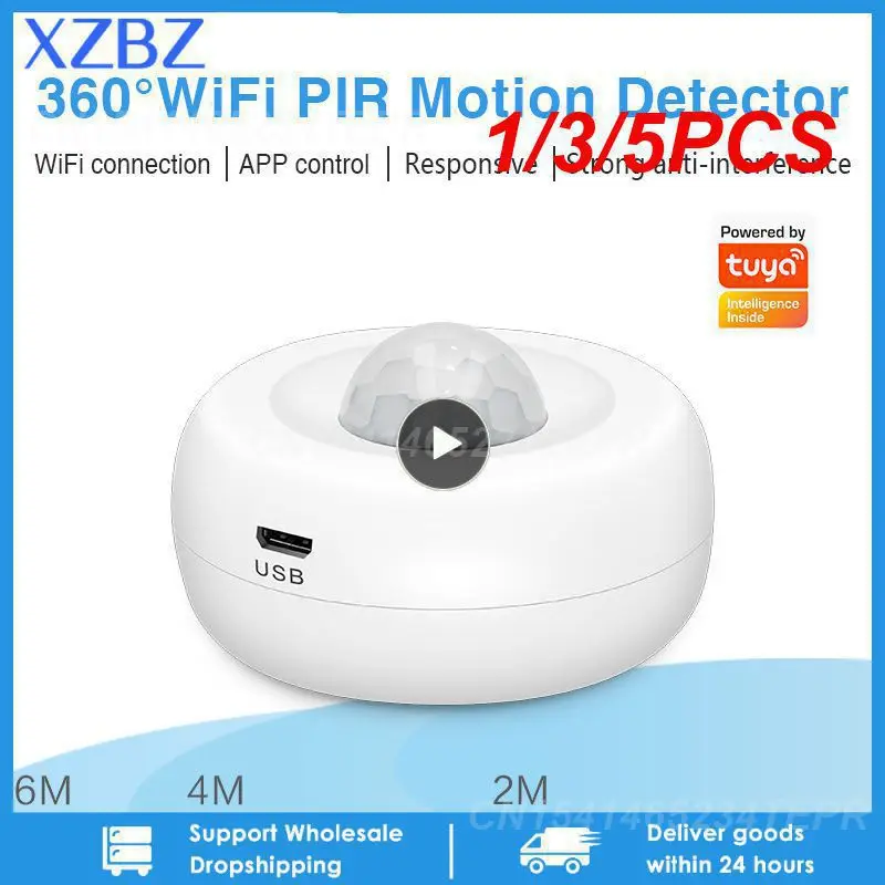 

1/3/5PCS Tuya WiFi PIR Motion Sensor Wireless Infrared 360 Detector Security Anti-theft Alarm Human Body Sensor APP