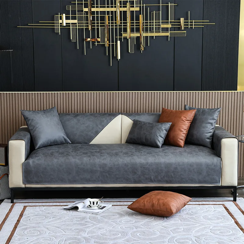 Faux Leather Couch Cover