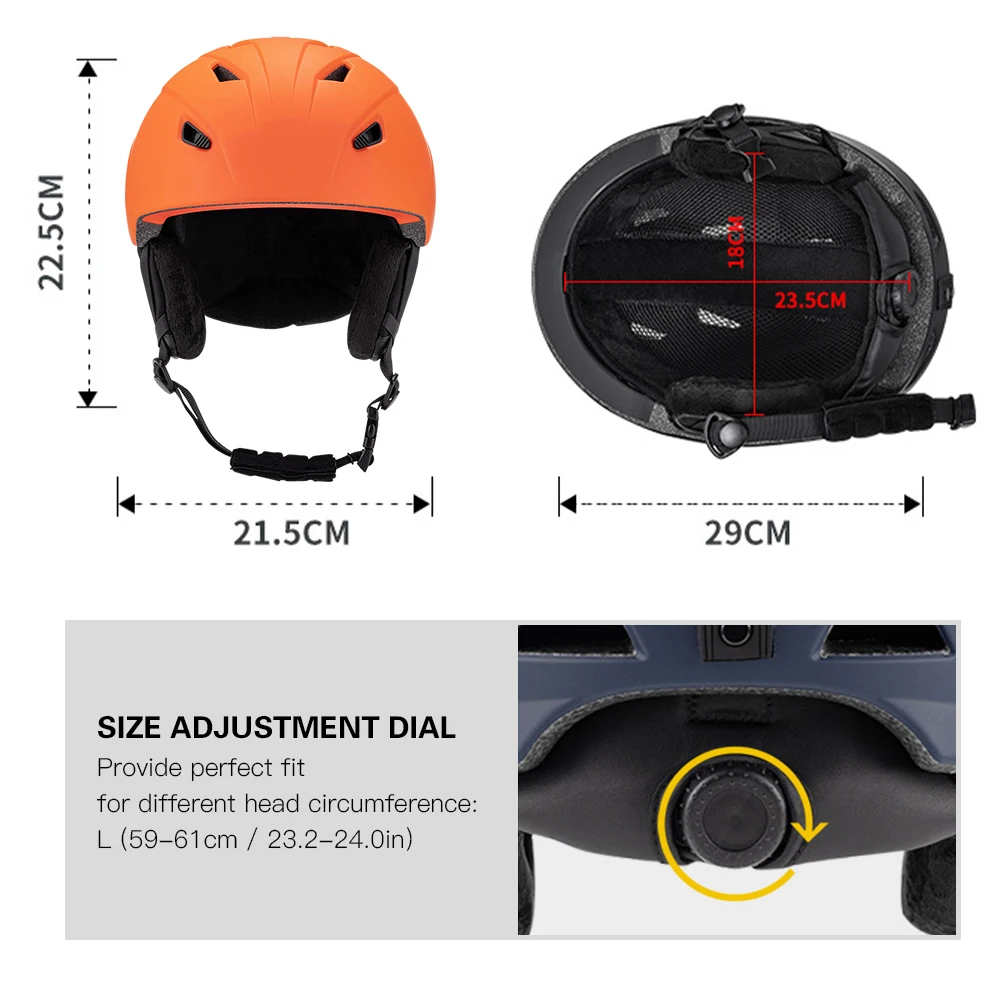Lixada integrierter warmer Skihelm verstellbarer leichter bequemer Snowboard helm – Detail 9