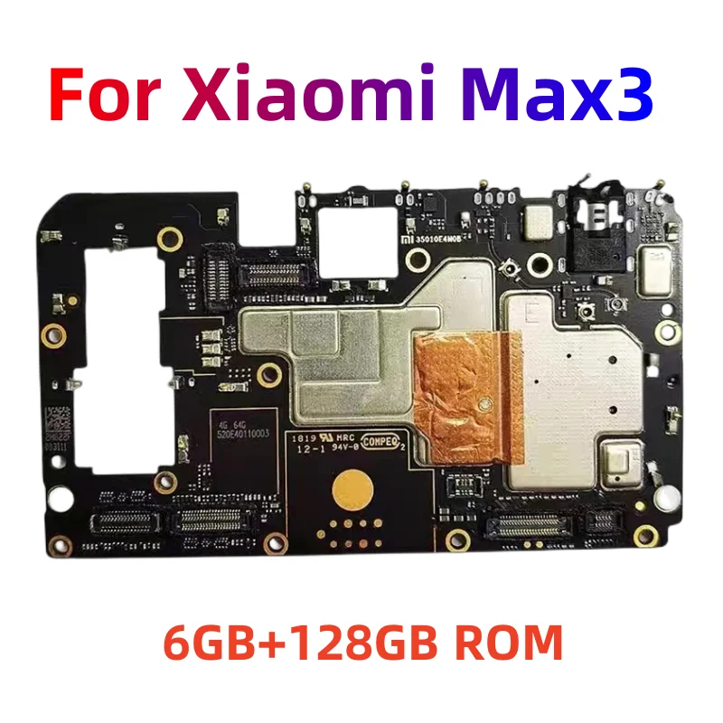 Xiaomi Mi Max 3、64GB 128GB ROM、オリジナルのメインボードの