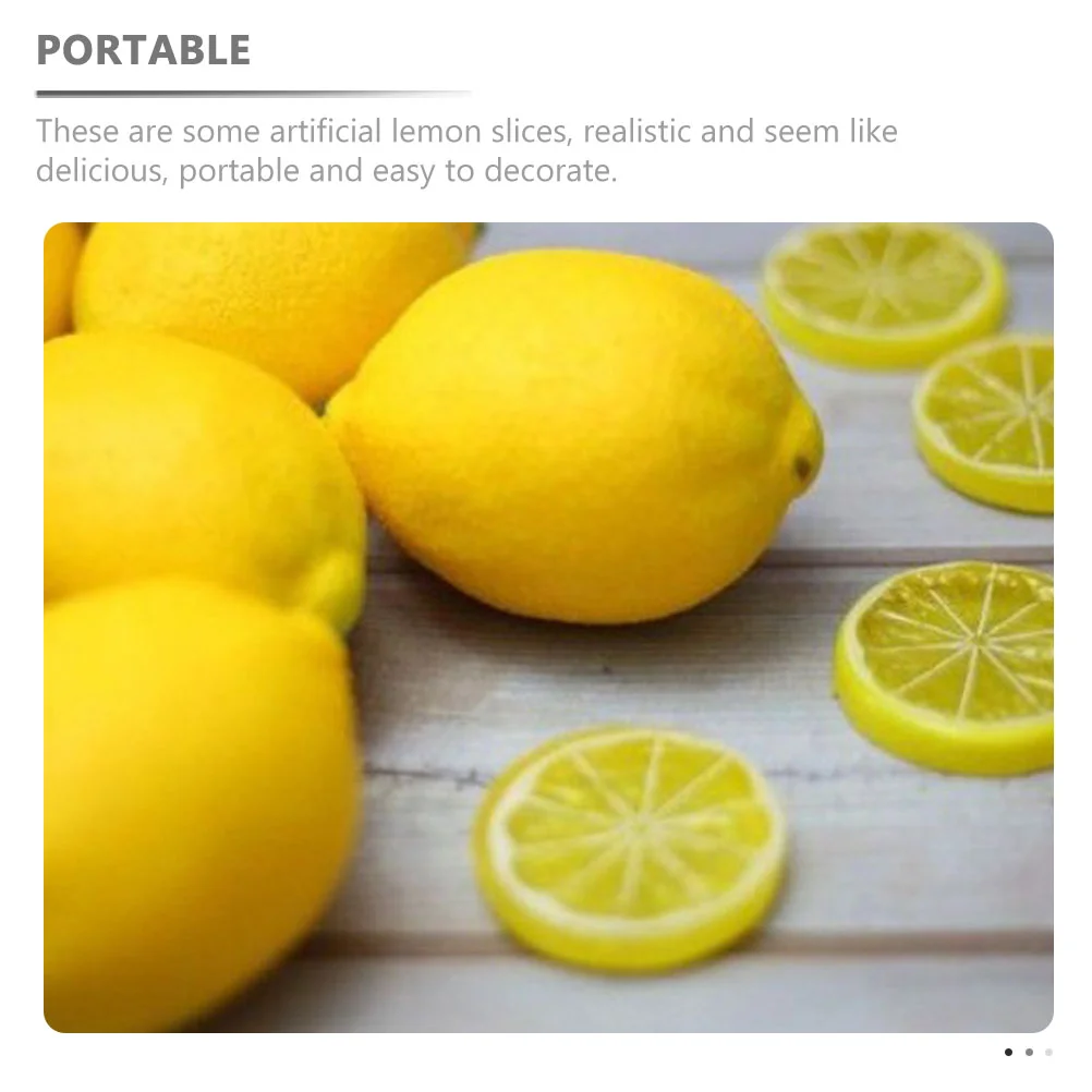 13 Pcs Imitation Lemon Slice Fake Lemons Slices Kitchen Photography Props Fruit artificial fruits and vegetables