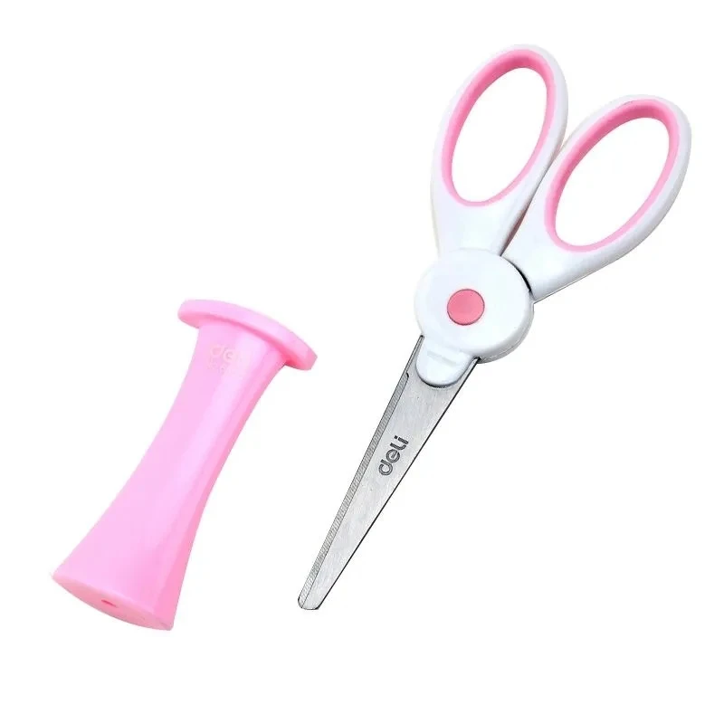 Deli 1pcs Scissors Kawaii Rabbit DIY HandCraft Scrapbook Scissors for kids  safe Paper Cutting Utility Knife School Supplie