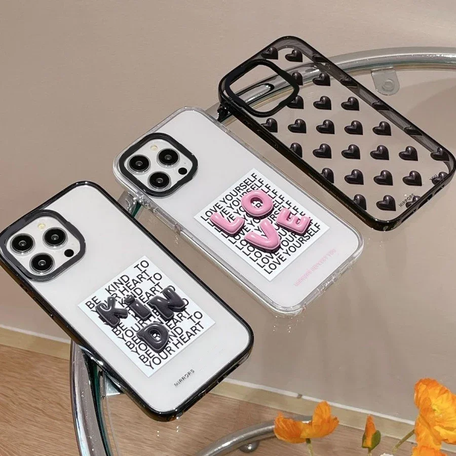

Full Screen Heart Letters Upgrade Acrylic Phone Case Cover for IPhone 11 12 13 14 15 Pro Max Case for IPhone 15 Pro Max