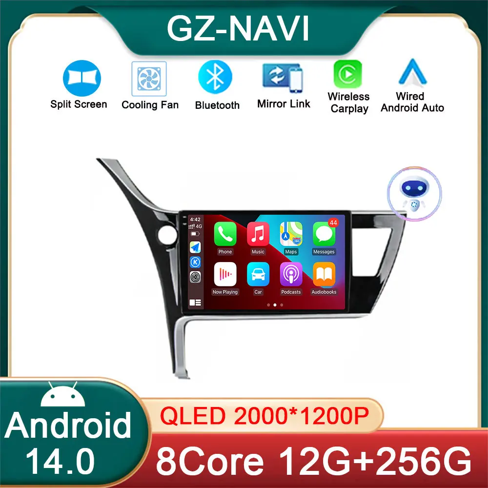 

Автомагнитола 9 дюймов, android 14, для Toyota Corolla 11 Auris E180 2017 2018 2019, автомобильное радио, мультимедийный видеоплеер, навигация, 2 din Авто