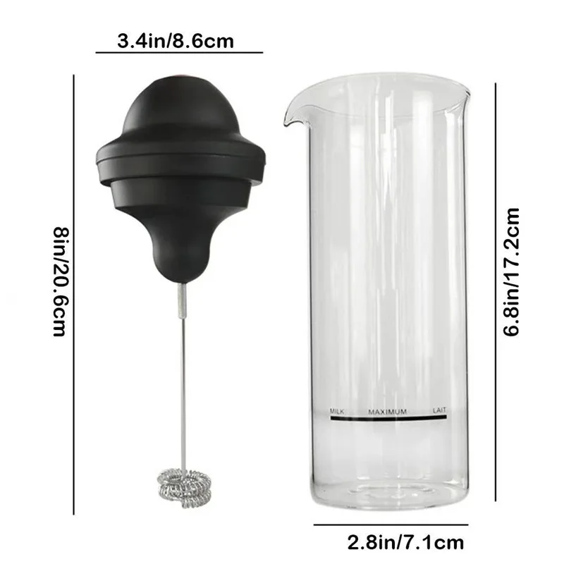 Compact Electric Milk Frother and Mixer for Coffee and Milkshakes