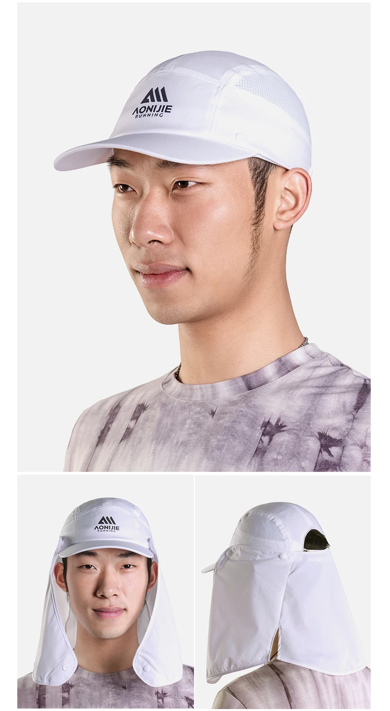 Aonijie 태양 보호 짧은 숄 모자 하이킹 야외 태양 모자 탈착식 숄 모자 캠핑 하이킹 E4626