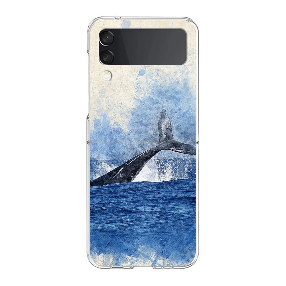 Dolphin & Whale Couple Hard Folding Phone Case