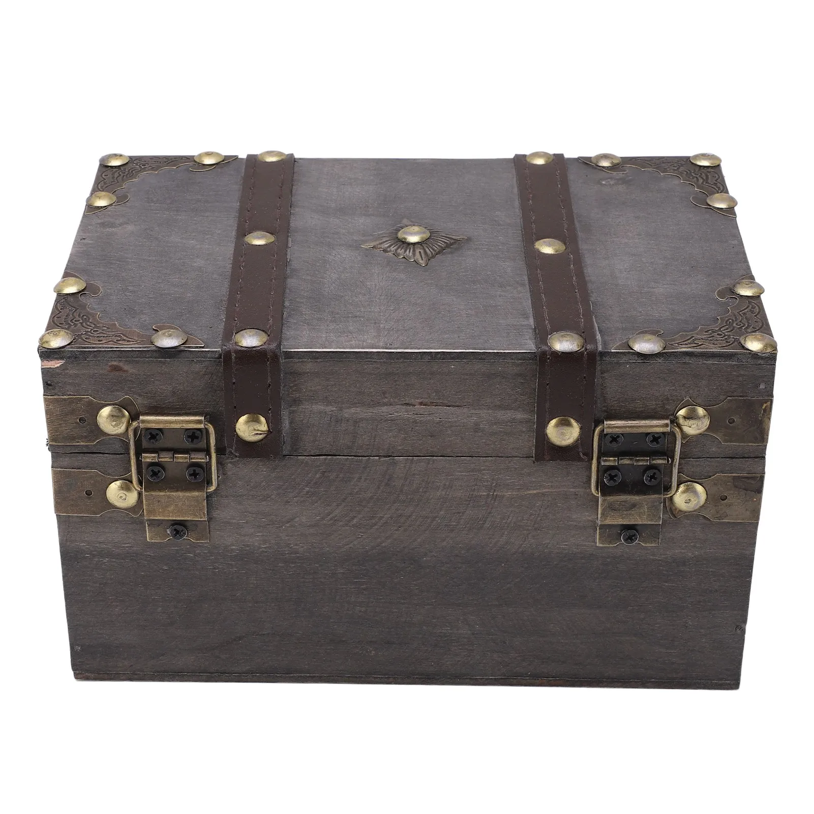 Vintage Wooden Treasure Chest with Coded Lock – Durable Wood Jewelry Box with Alloy Det... - SKU WJB23535 - UGI Packaging