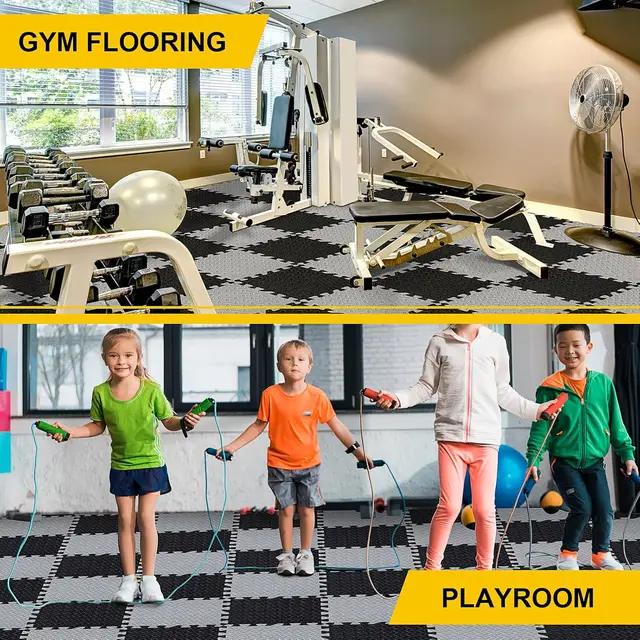 Interlocking EVA Foam Floor Mats Waterproof Non-Slip Tiles for GymGarage Kids Room Home Workout Sports Mat Puzzle Mat 6